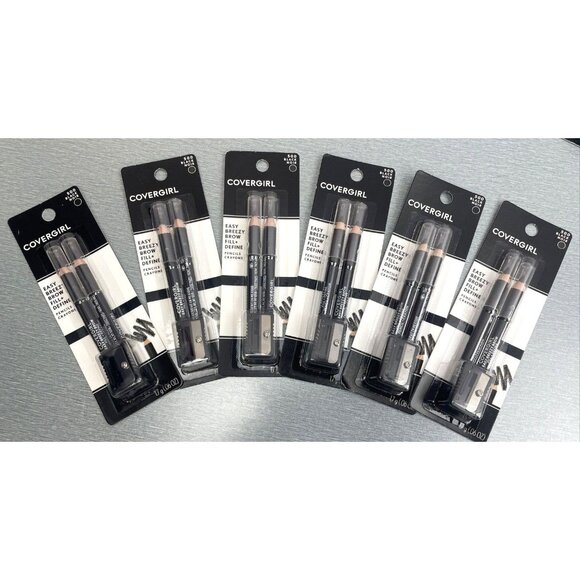 Lot Of 6 COVERGIRL Easy Breezy Brow Fill +Define #500 BLACK NOIR - Picture 1 of 4